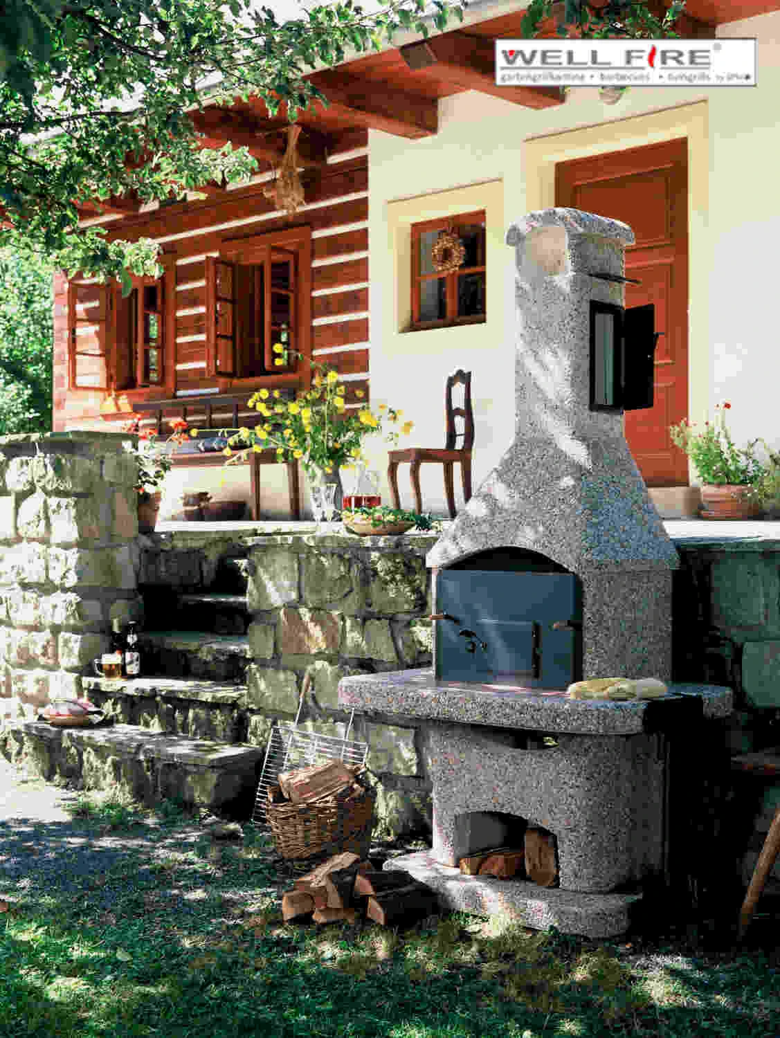 Grillkamin Wellfire NOVA QUATTRO 4 In 1 Weiß Mit Betonhaube – Bild 4