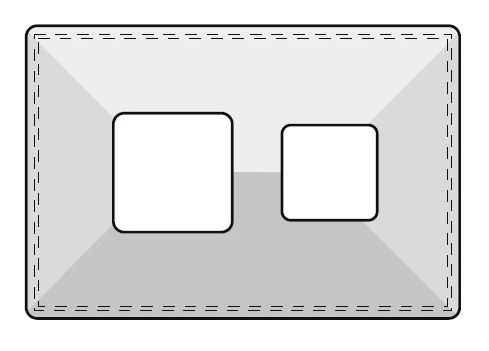 Kaminabdeckplatte Beton Zweizügig Mit Eckigen Ausschnitten – Bild 2
