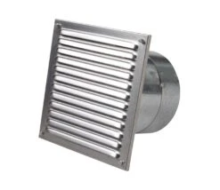 Außenluftgitter 23 X 23 Cm Edelstahl Mit Anschlussstutzen