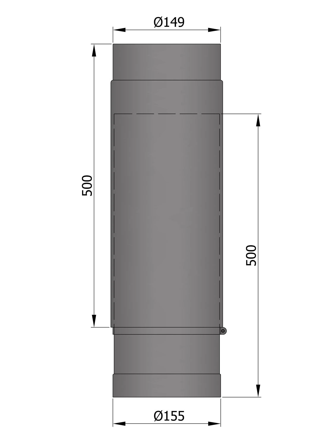 Teleskop-Rauchrohr Stahl 590-900 Mm Schwarz – Bild 6