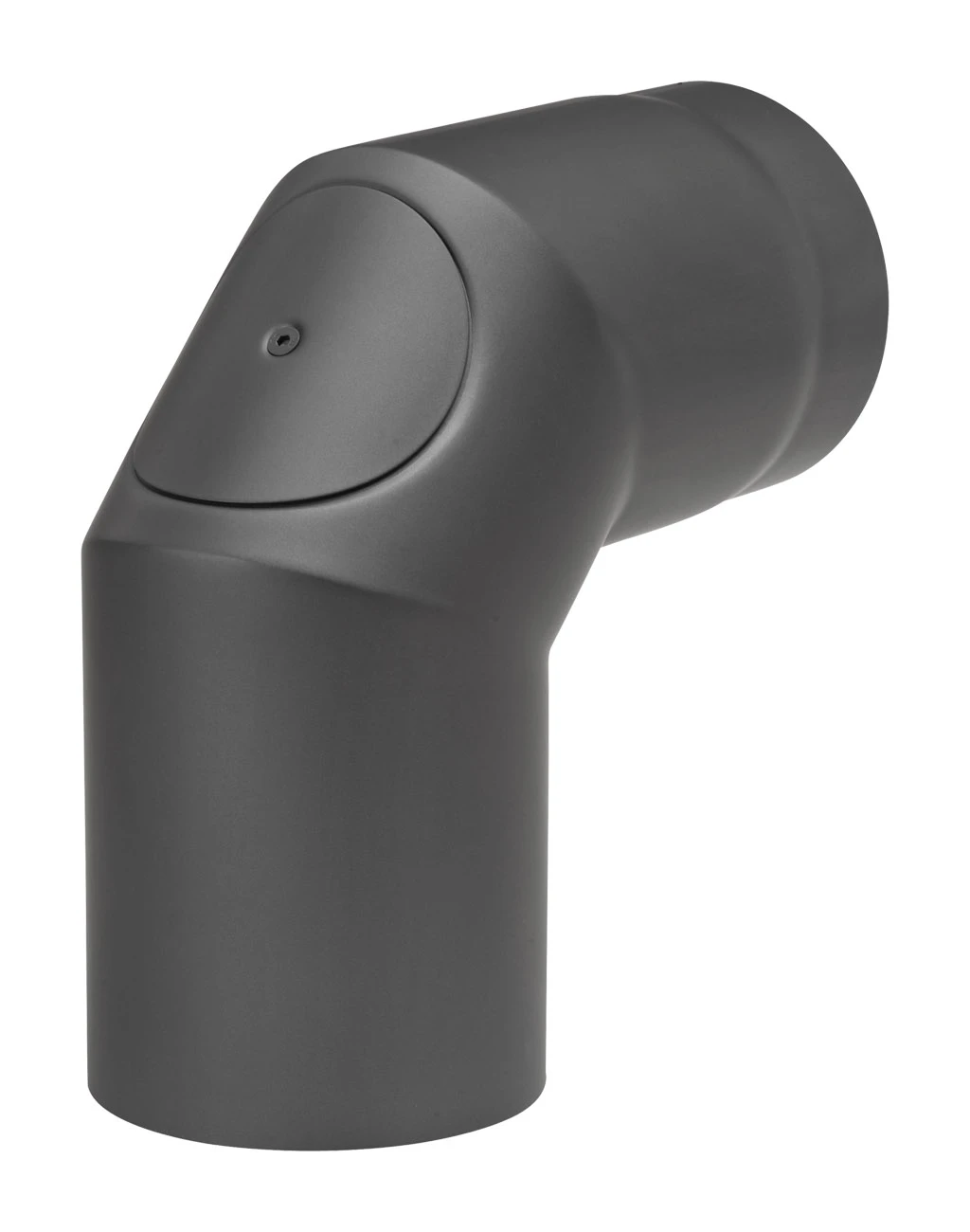 Rauchrohrbogen Stahl 2x 45° Schwarz Mit Tür