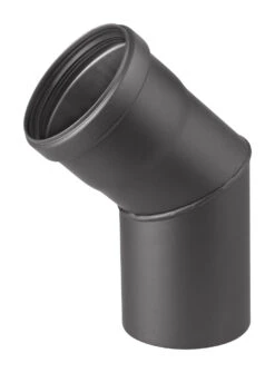 Pellet-Ofenrohrbogen Stahl 45° Schwarz