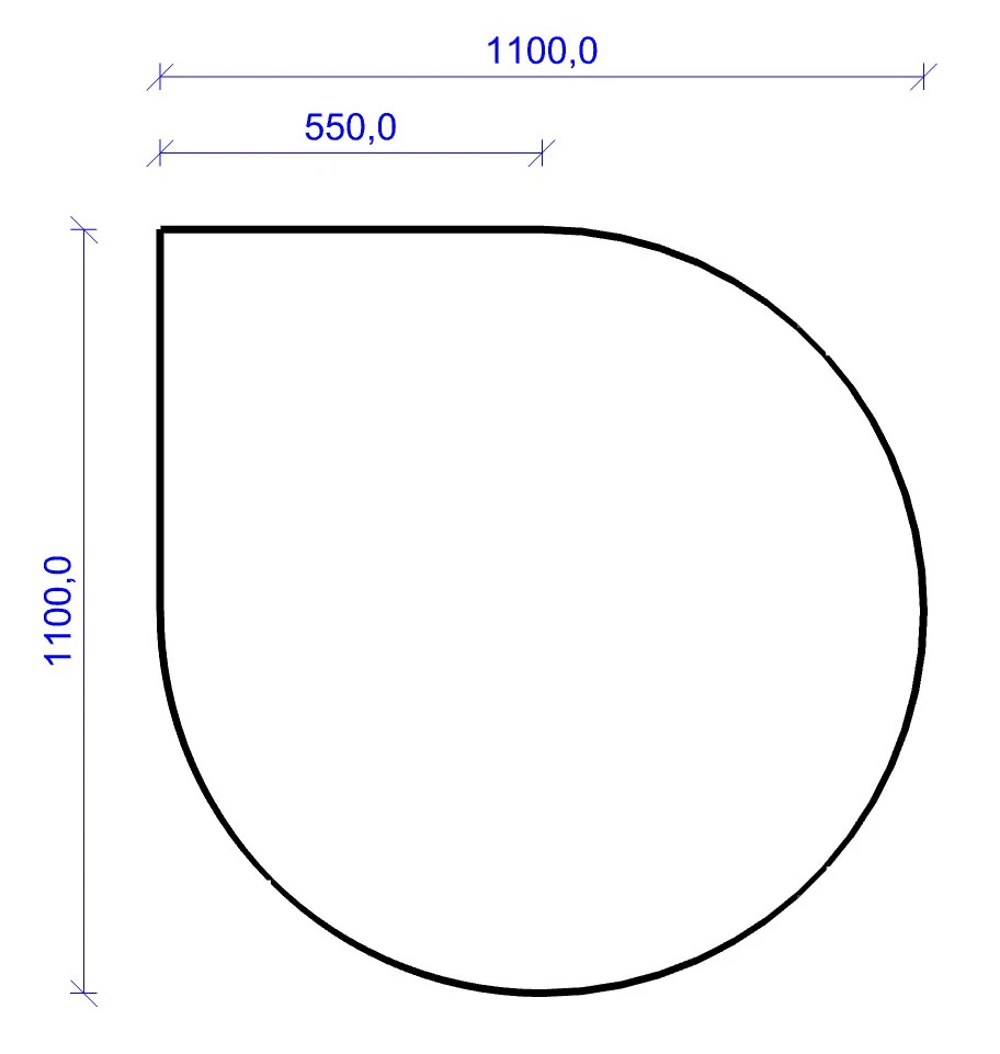Kamin Bodenplatte, 6 Mm ESG-Klarglas, Tropfen 1100 X 1100 Mm