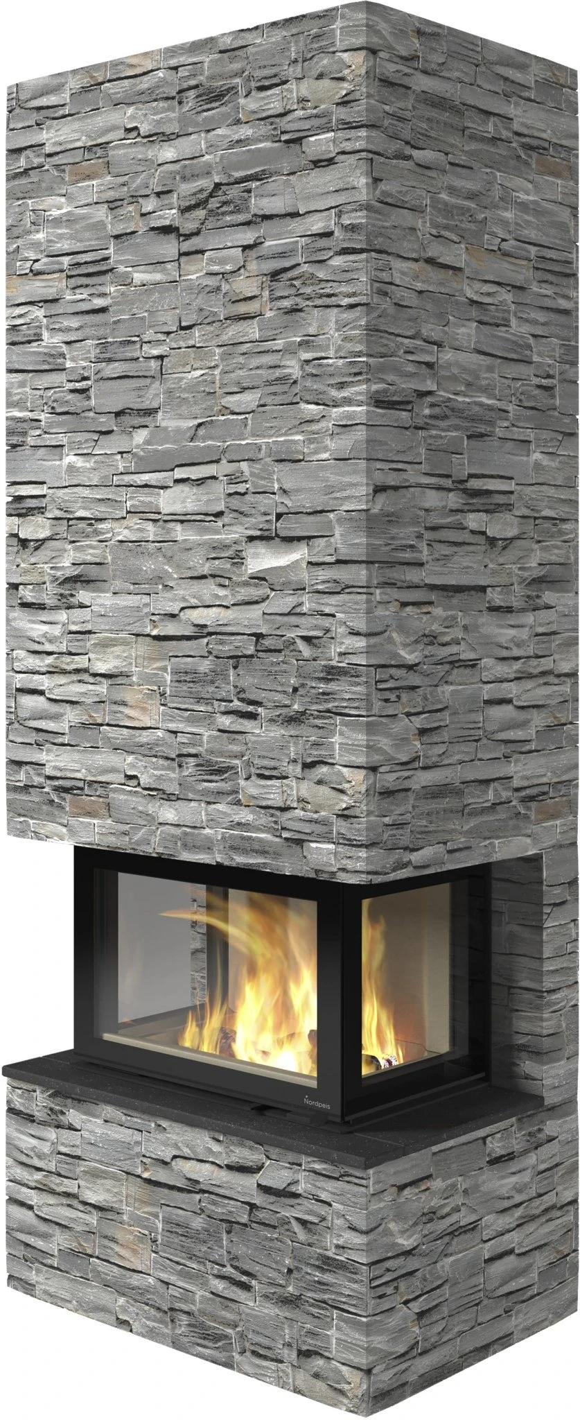 Kaminbausatz Nordpeis DAVOS U STONE, 8.9 KW – Bild 2