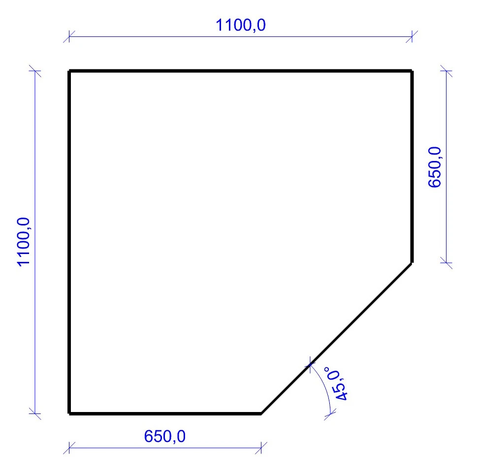 Kamin Bodenplatte, 2 Mm Stahl, Fünfeck 1100 X 1100 Mm, Schwarz