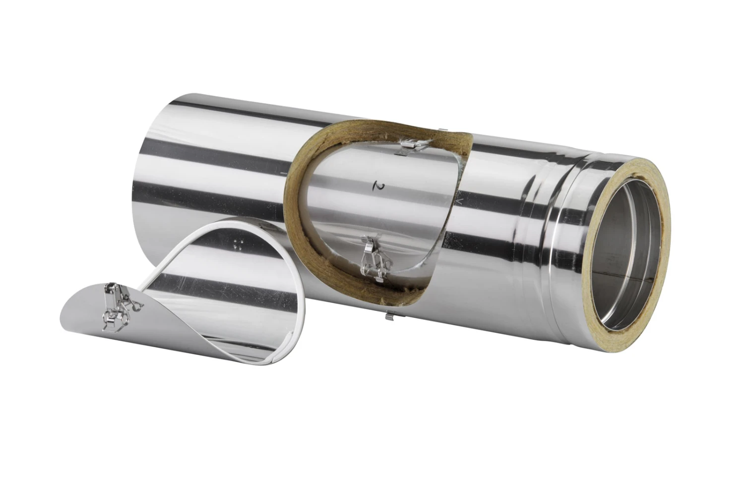 Schornsteinrohr Edelstahl 540 Mm Doppelwandig Mit Prüföffnung - Eka Cosmos D 25 – Bild 9