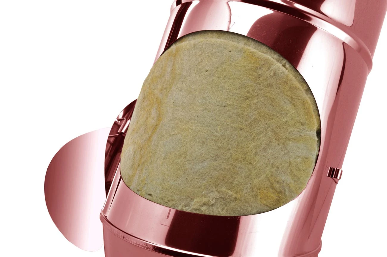 Schornstein Winkel 45° Doppelwandig Mit Prüföffnung Verkupfert - Eka Complex D 25 – Bild 3