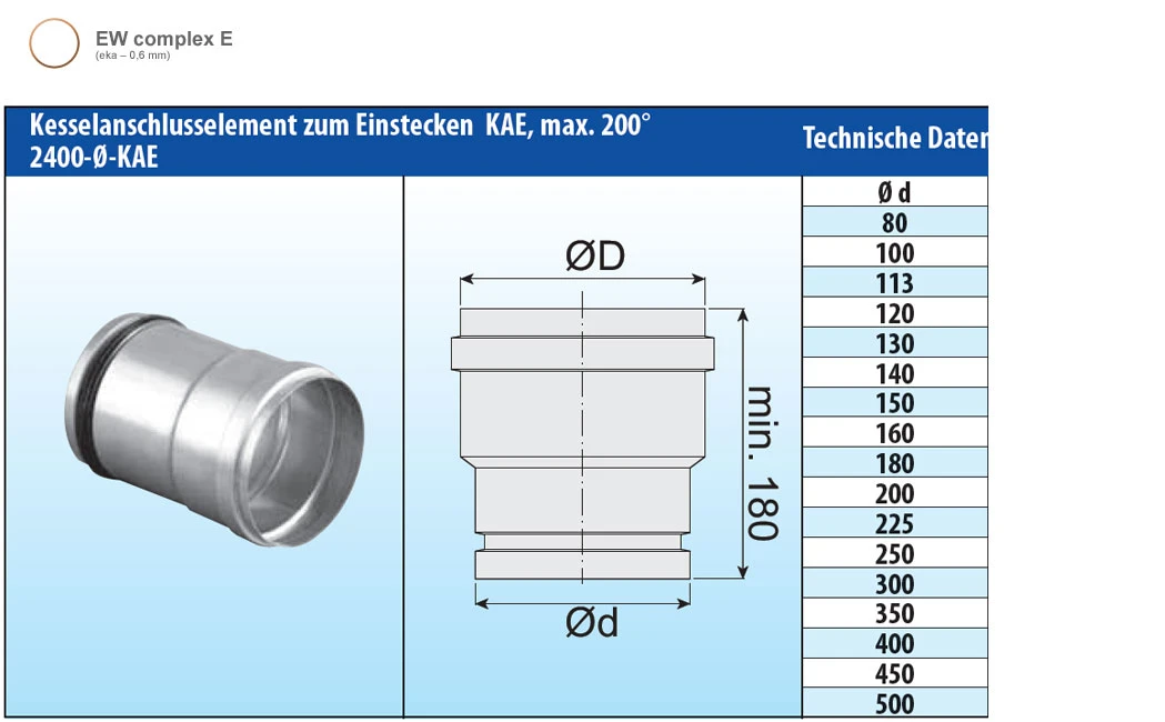 Kesselanschluss Edelstahl Einwandig - Eka Complex E – Bild 3