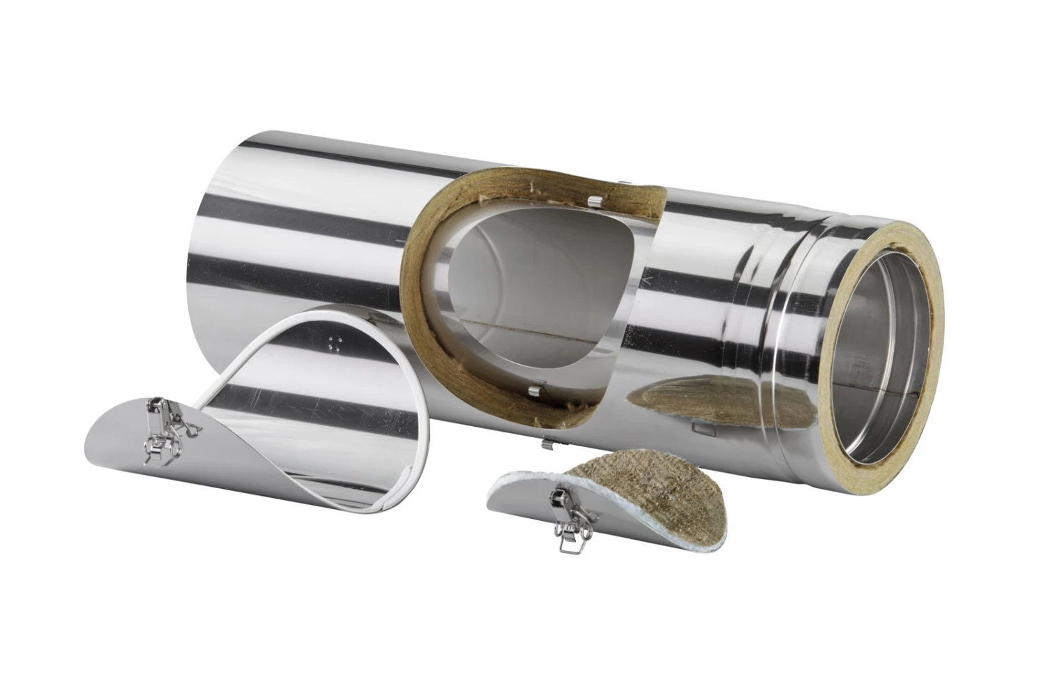 Schornsteinrohr Edelstahl 540 Mm Doppelwandig Mit Prüföffnung - Eka Cosmos D 25 – Bild 8