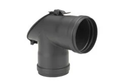 T-Stück Pellet-Ofenrohr 90° Schwarz Mit 45° Prüföffnung, Muffe-Muffe