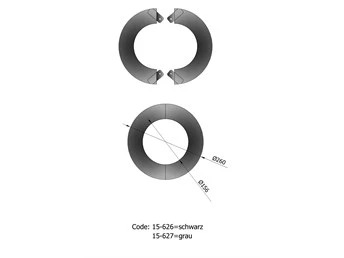 Wandrosette Rauchrohr Stahl Zweiteilig Randbreite 52 Mm Ă 155 Mm Schwarz â Bild 3
