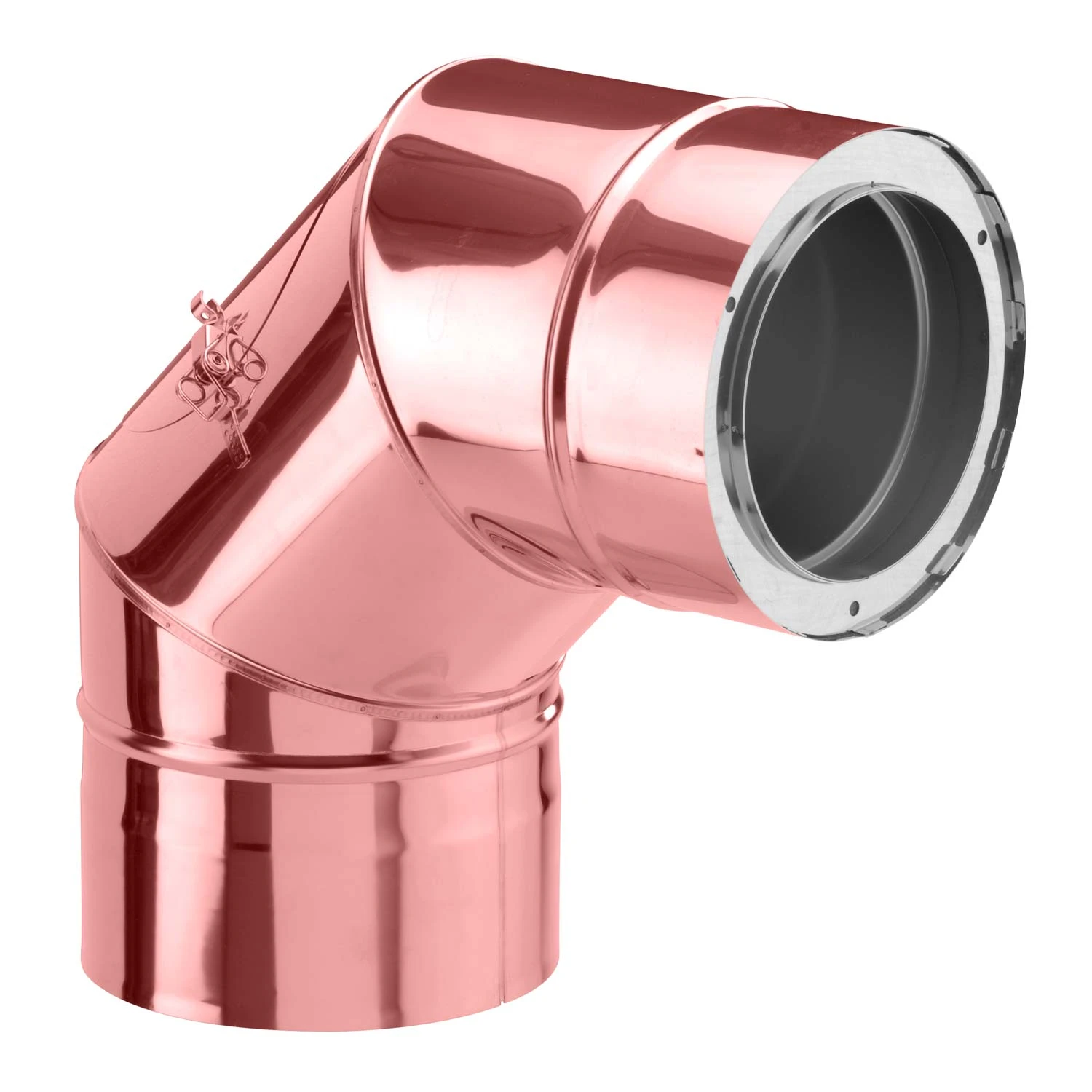 Schornstein Winkel 90° Doppelwandig Mit Prüföffnung Verkupfert - Eka Complex D 50
