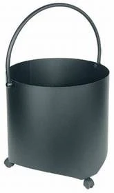 Holzkorb Lienbacher Aus Stahl Mit Rollen, Anthrazit Beschichtet