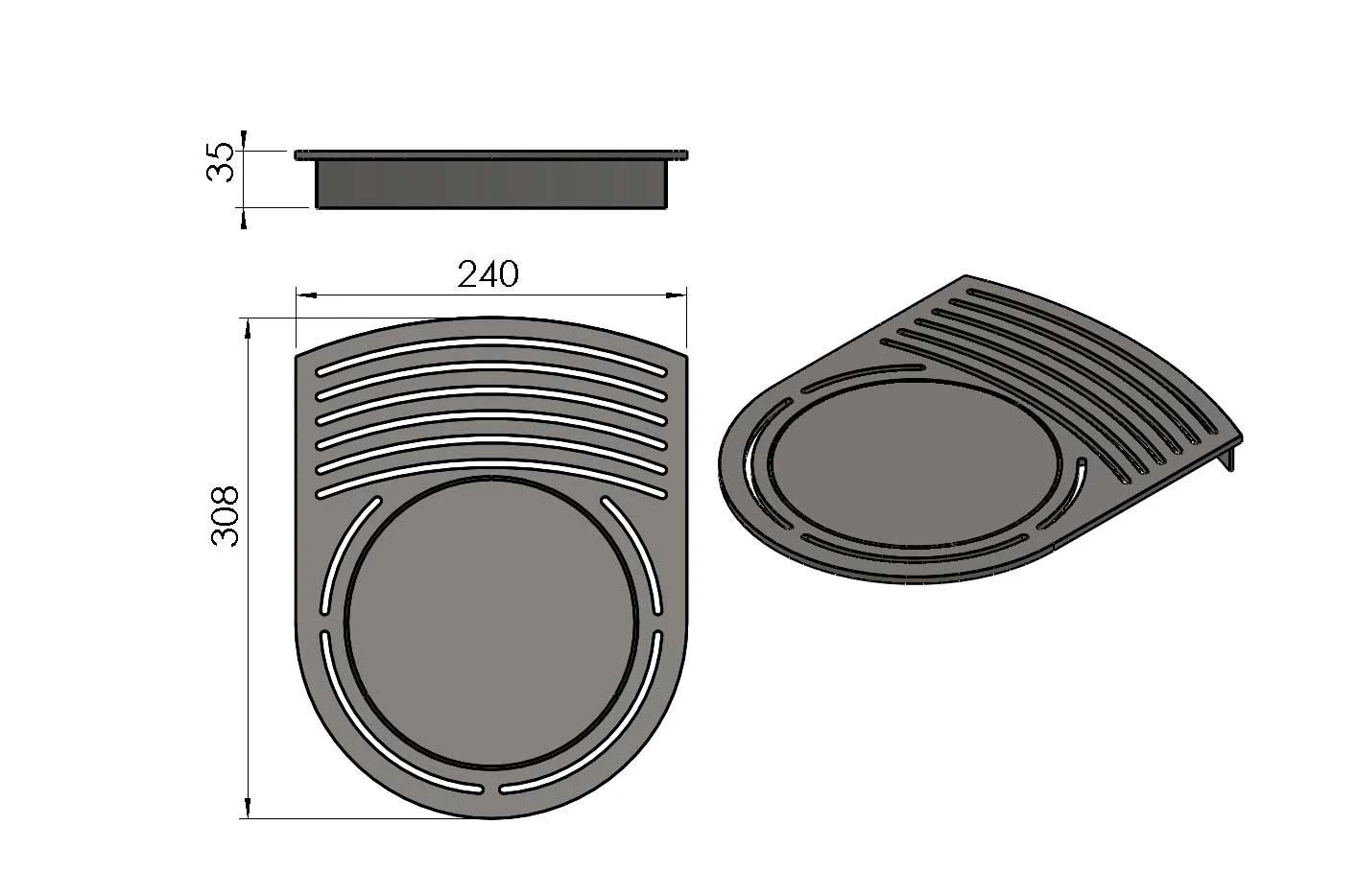 Rost Topplatte TermaTech TT20, Schwarz