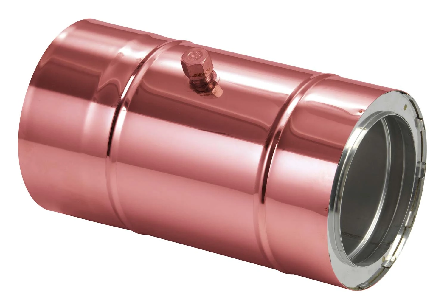 Schornsteinrohr 150 Mm Doppelwandig Mit Messstutzen Verkupfert - Eka Complex D 50