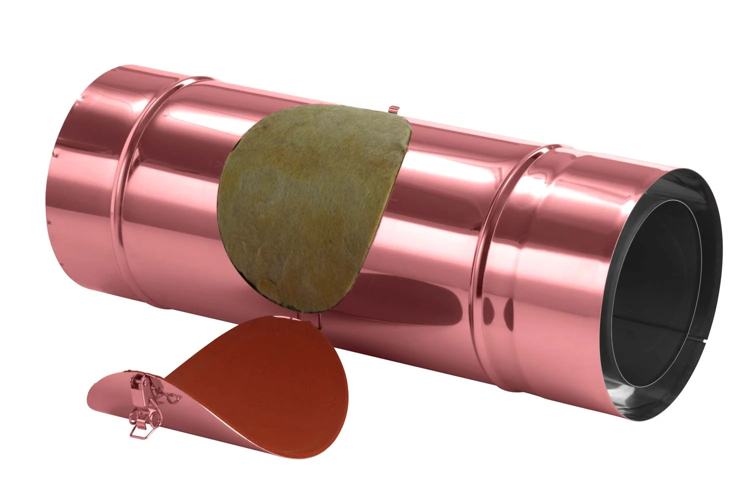 Schornsteinrohr 540 Mm Doppelwandig Mit Prüföffnung Verkupfert - Eka Complex D 50 – Bild 4