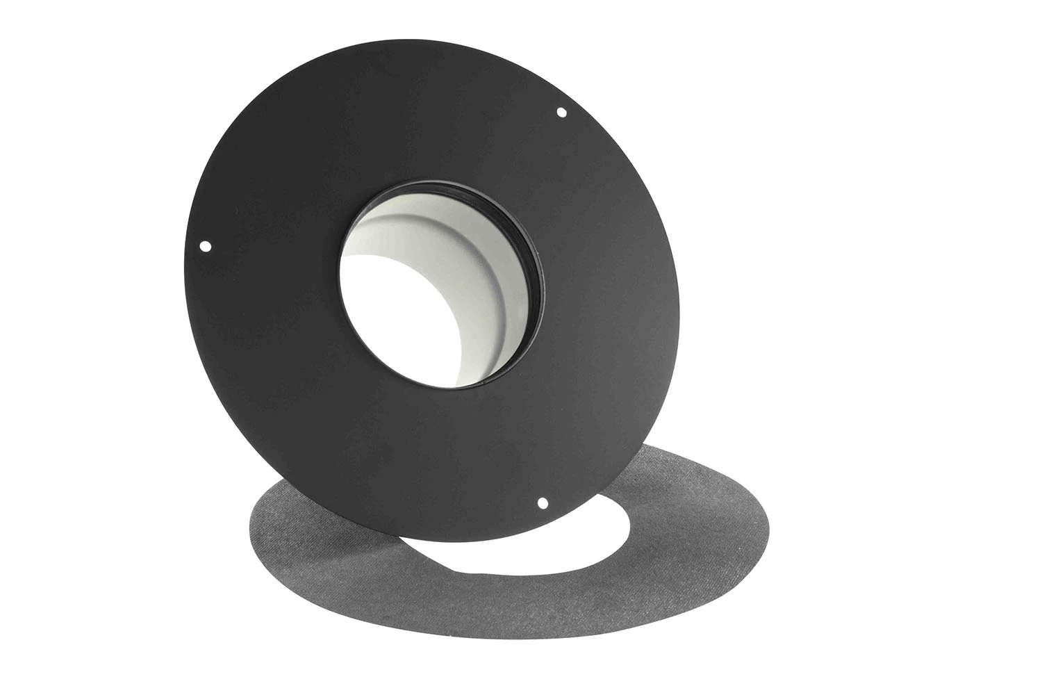 Wandrosette Mit Muffe FĂŒr Pellet-Ofenrohr Schwarz