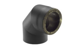 Rauchrohrbogen Stahl 2x 45° Doppelwandig Ø 150 Mm Schwarz