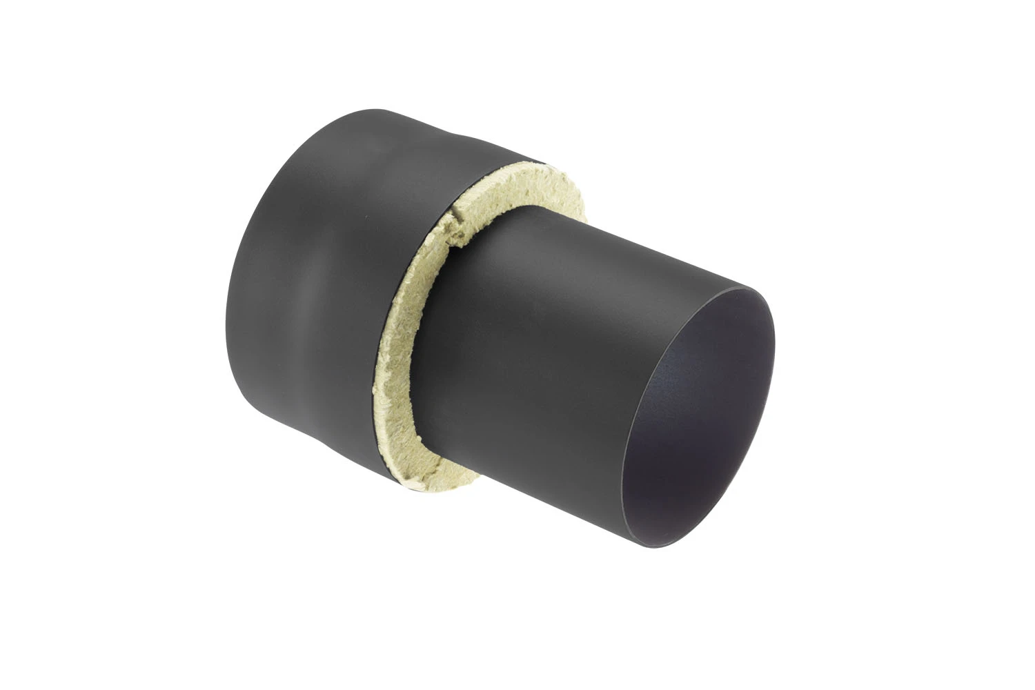 Anschlussstück Ofenstutzen Rauchrohr Stahl Doppelwandig 260 Mm Ø 150 Mm Schwarz
