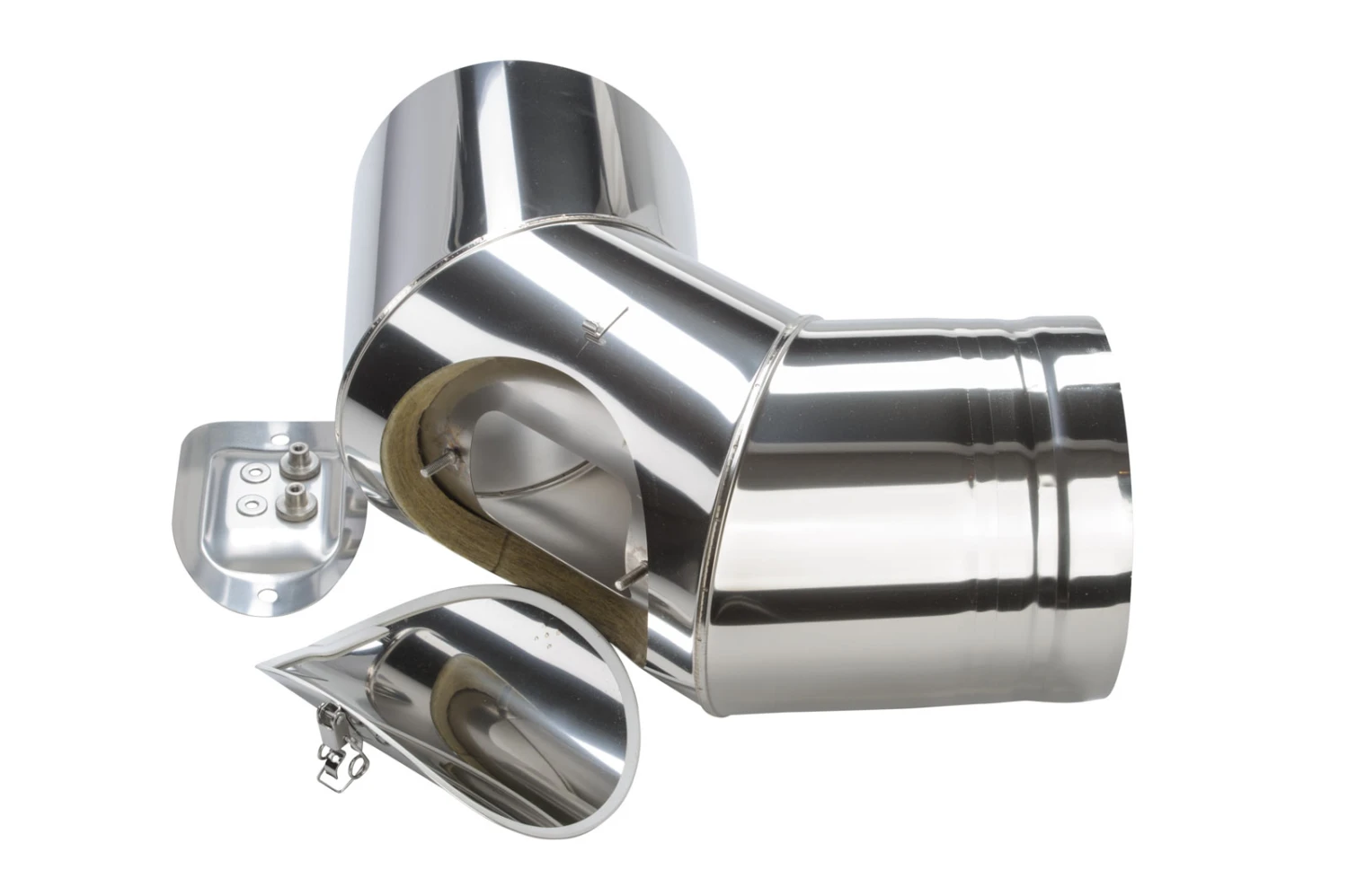 Schornstein Winkel 90° Mit Prüföffnung Doppelwandig - Eka Cosmos D 25 – Bild 5