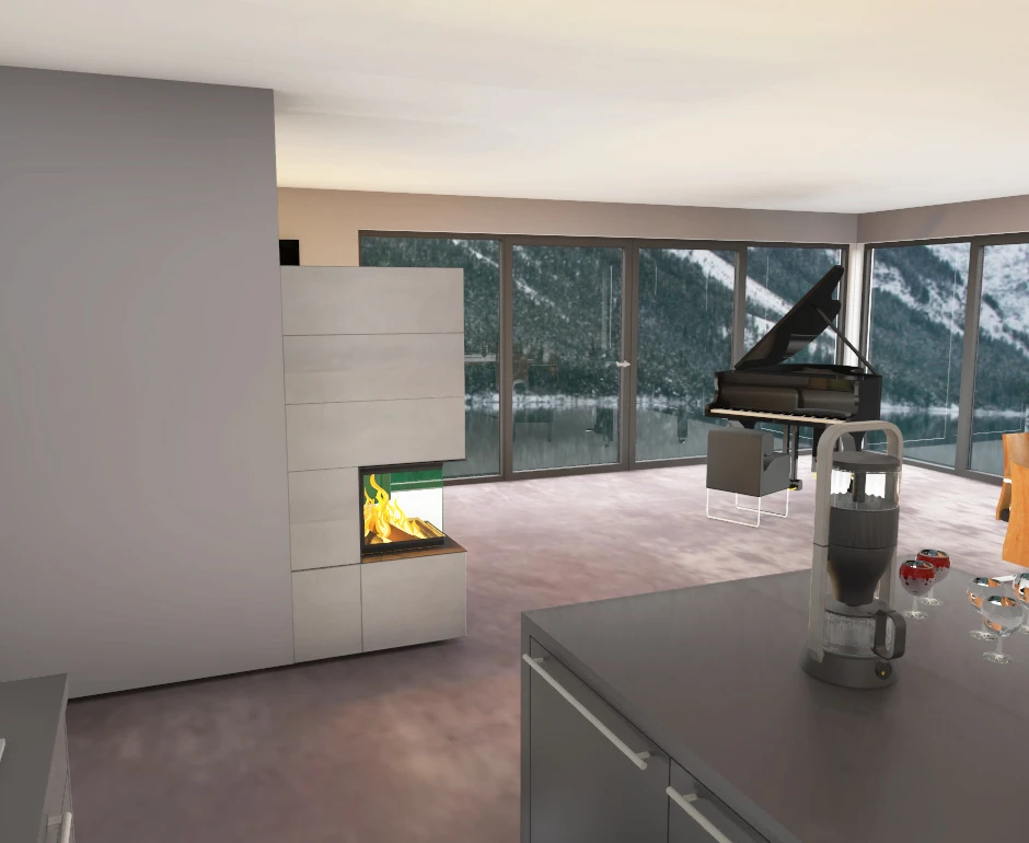 Kaminbausatz Brunner Systemkamin BSK 10 Panorama Kamin Schiebetür, 8 KW – Bild 5