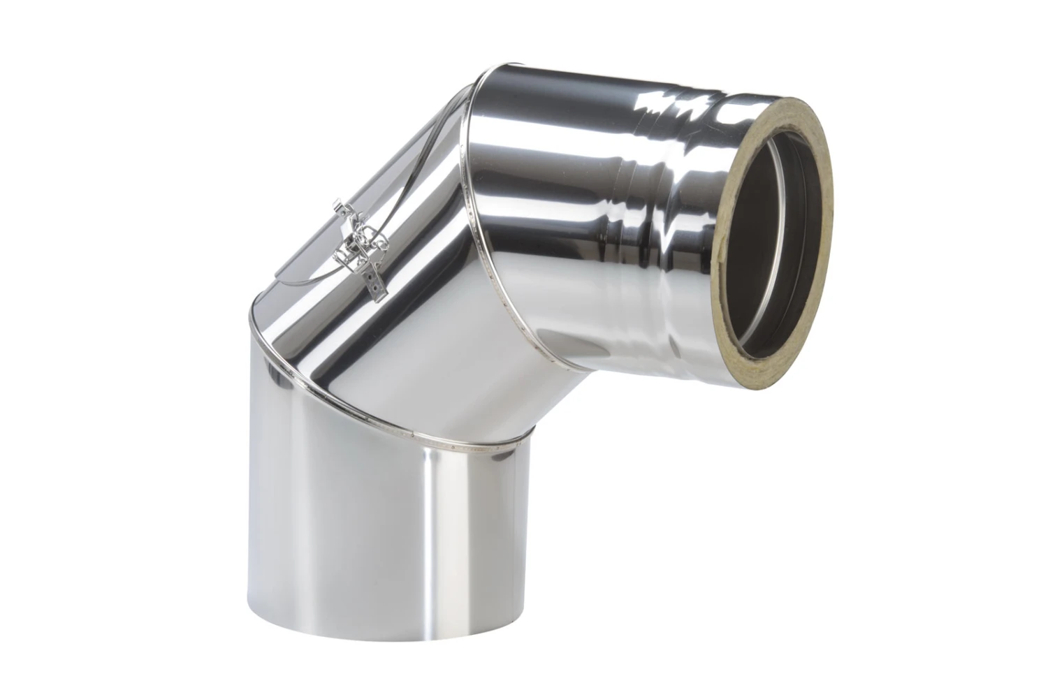 Schornstein Winkel 90° Mit Prüföffnung Doppelwandig - Eka Cosmos D 25