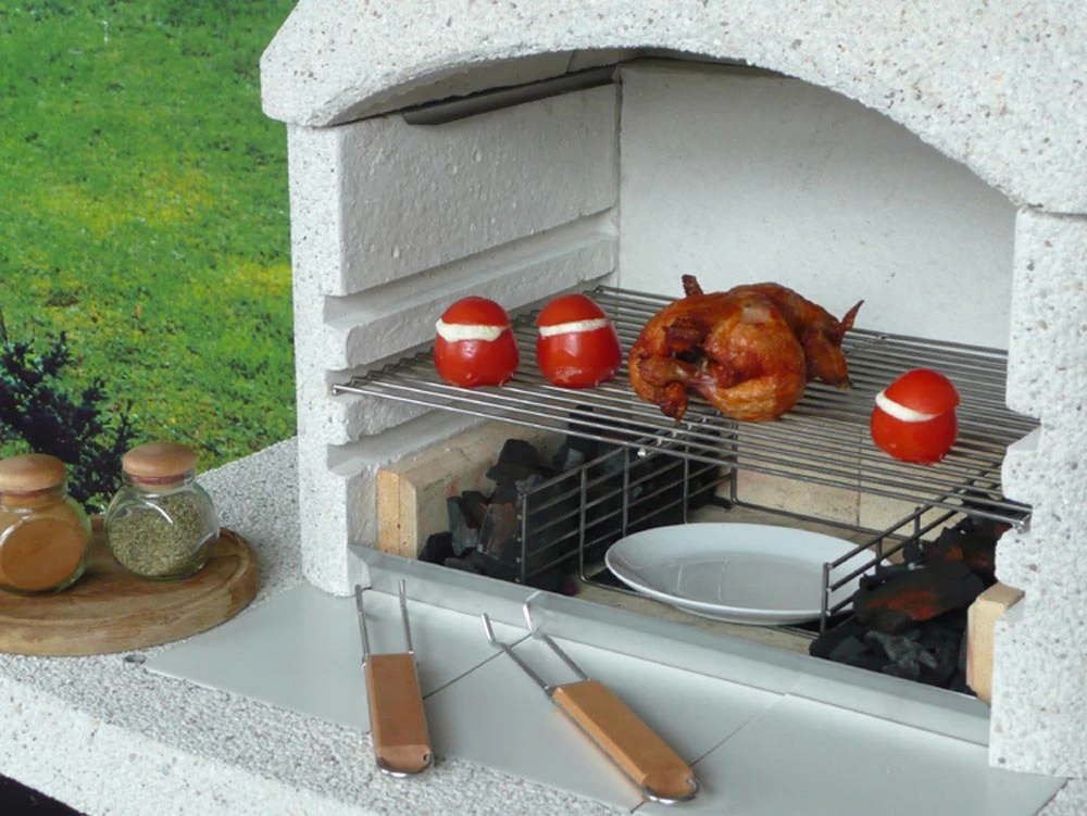 Grillkamin Wellfire NOVA QUATTRO 4 In 1 Weiß Mit Betonhaube – Bild 2