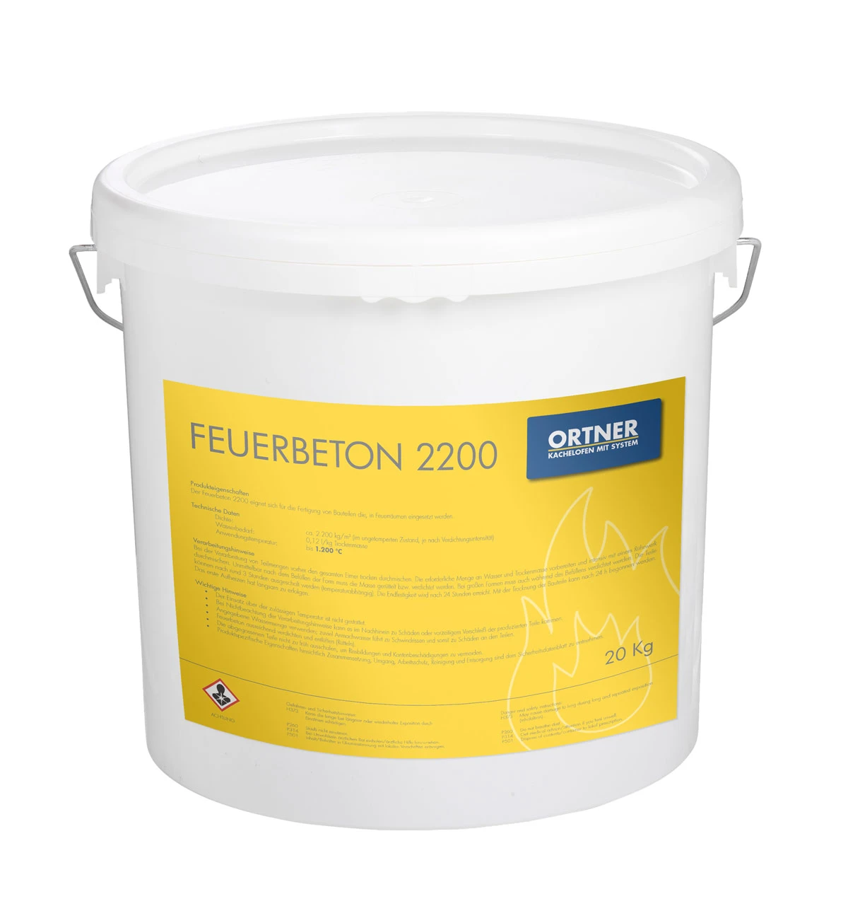 Feuerbeton 2200 0-6 Mm, 20 Kg Eimer – Bild 2