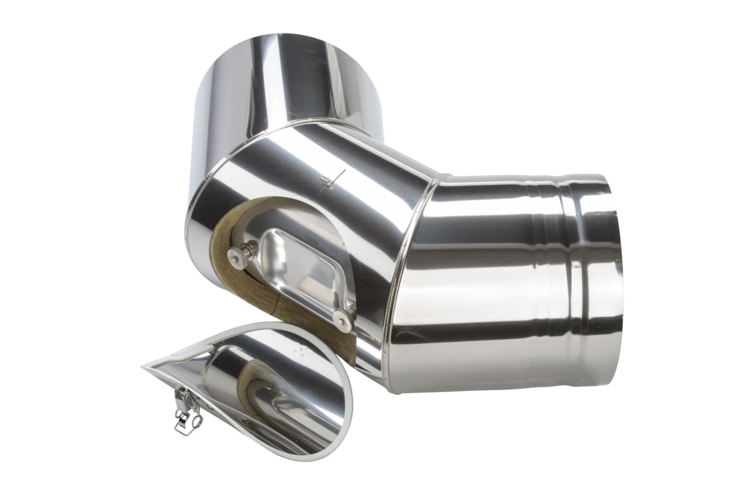 Schornstein Winkel 90° Mit Prüföffnung Doppelwandig - Eka Cosmos D 25 – Bild 4