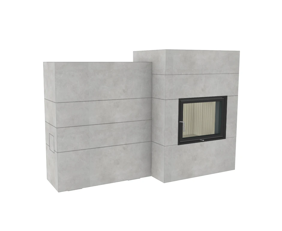 Grundofen Brunner BSG 01 Modul Speicher Stein Nebenstehend, Niedrig