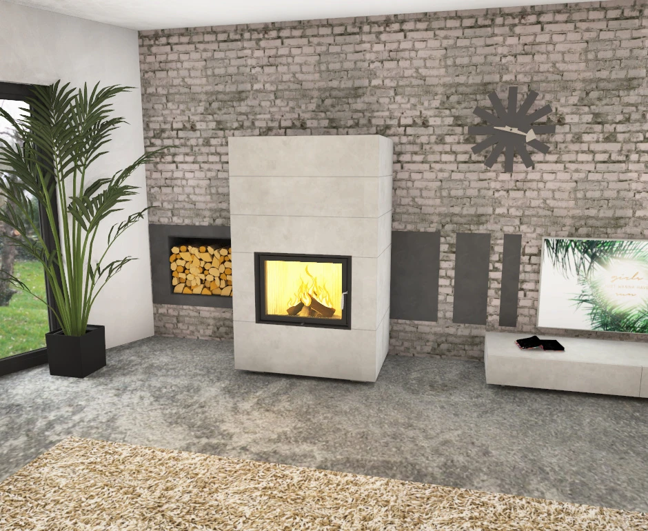 Kaminbausatz Brunner Systemkamin BSK 08 Kompakt Kamin Drehtür Warmluftaufsatz, 11 KW – Bild 12