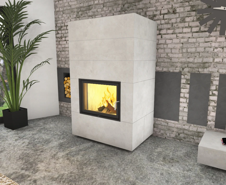 Kaminbausatz Brunner Systemkamin BSK 08 Kompakt Kamin Drehtür Warmluftaufsatz, 11 KW – Bild 9