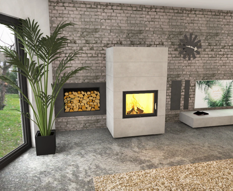 Kaminbausatz Brunner Systemkamin BSK 08 Kompakt Kamin Drehtür Warmluftaufsatz, 11 KW – Bild 11