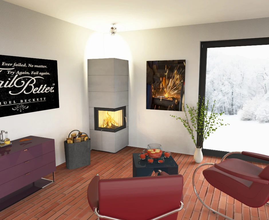 Kaminbausatz Brunner Systemkamin BSK 09 Eck Kamin Drehtür Aufsatzspeicher, 8 KW – Bild 11