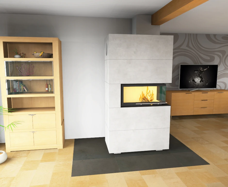 Kaminbausatz Brunner BSK 07 Architektur Kamin Eck Rechts Schiebetür Hoch, 10 KW – Bild 6