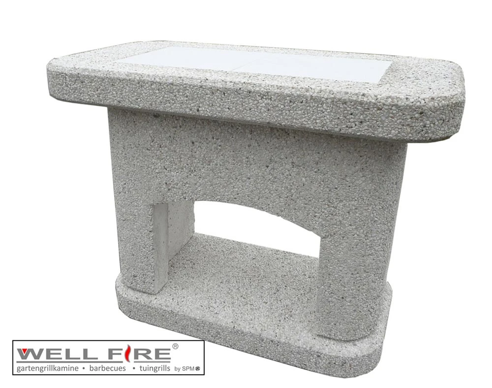 Beistelltisch Für Grillkamin NOVA Weiß – Bild 2