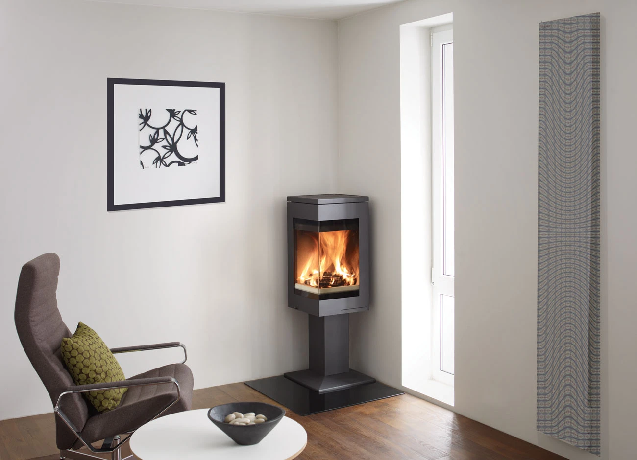 Kaminofen Nordpeis QUADRO 1 Schwarz, 6 KW – Bild 3