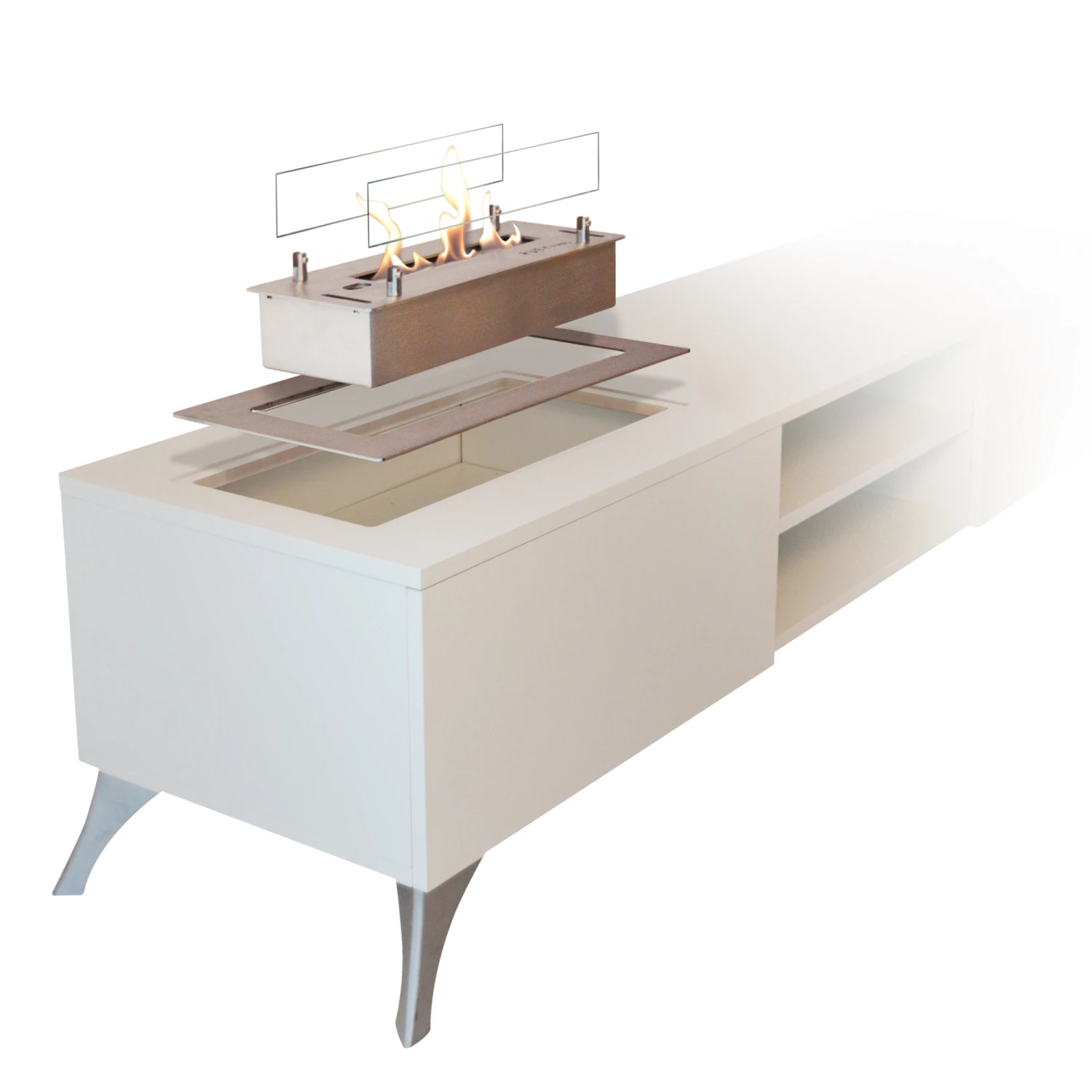 Einbauprofil L Mit Bio Ethanol Brenner Silber Xaralyn – Bild 4