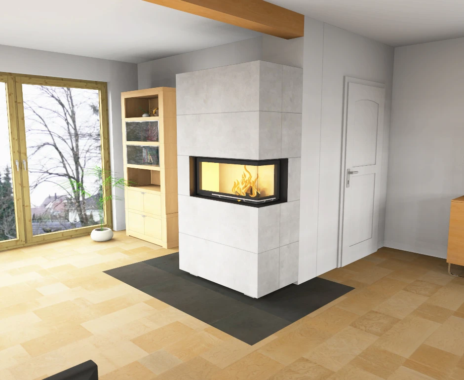 Kaminbausatz Brunner BSK 07 Architektur Kamin Eck Rechts Schiebetür Hoch, 10 KW – Bild 7