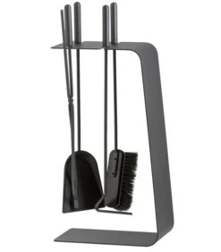 Kaminbesteck Stahl Graphitgrau Heibi, 4-teilig