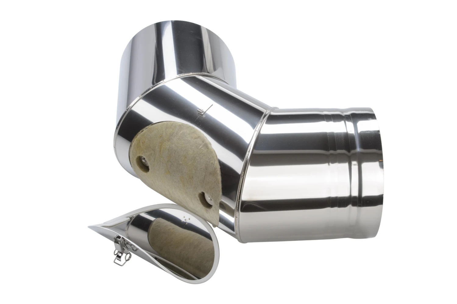 Schornstein Winkel 90° Mit Prüföffnung Doppelwandig - Eka Cosmos D 25 – Bild 3