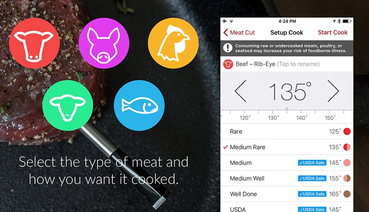 Grillthermometer Kabellos MEATER PLUS Digital – Bild 9